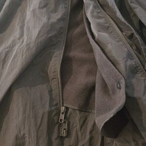 ALO Yoga long  Black Rain Coat With Removable Couzy fur .